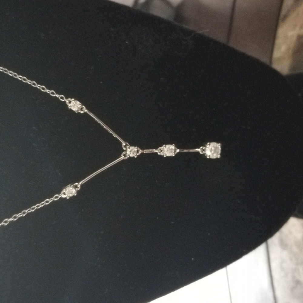 Steeling Silver and CZ necklace
